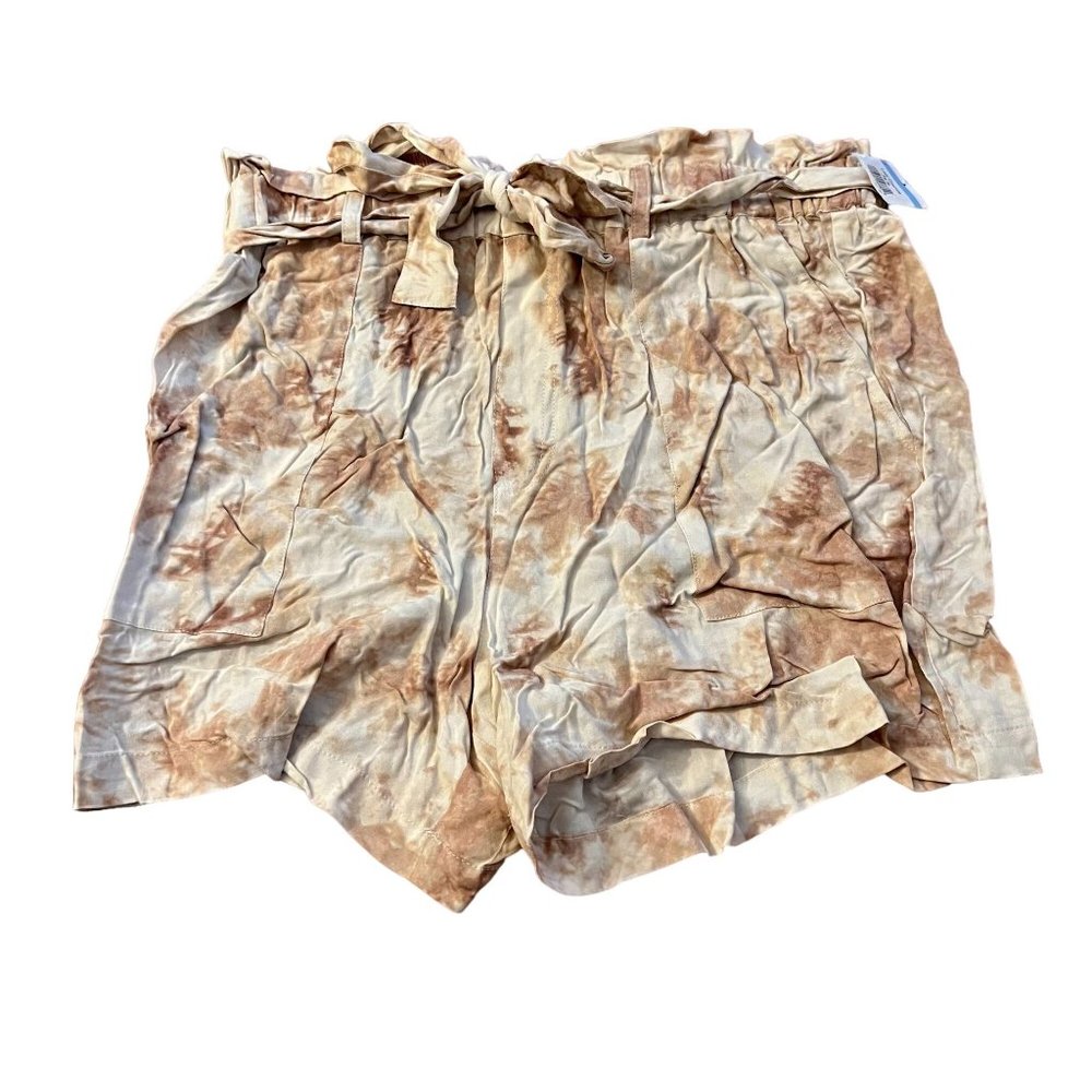 Sanctuary High Tide White Pink Tie Dye Paperbag Shorts Women's Size Large L